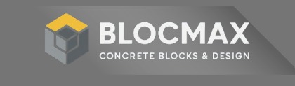Logotipo oficial de Blocmax - Fábrica de bloques de concreto en Medellín